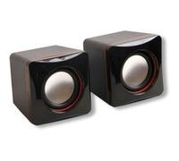 MCL Mini Haut-parleurs 2 x 2W RMS - 120W PMPO alimentés par l'USB - Noir Noir G