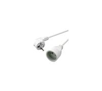 MCL - Rallonge de câble d'alimentation - power CEE 7/7 (M) incliné pour CEE 7/5 (F) droit - 250 V - 16 A - 5 m - blanc