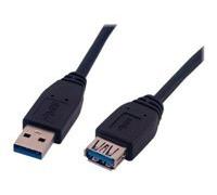 MCL SAMAR MCL MC923AMF-1M/N, 1 m, USB A, USB A, USB 3.2 Gen 1 (3.1 Gen 1), Mâle/Femelle, Noir