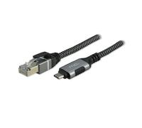 MCL Samar Câble réseau USB-C (M) vers RJ-45 (M) 2 m 5,6 mm CAT6 tressé gris/noir