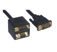 MCL SAMAR MCL Adapteur EN Cable DVI-I M / HD15 FM + DVI-I FM, 0,2 m, DVI-I, Mâle, Femelle, Noir, 24+5 CG-225