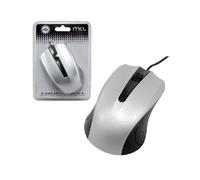 MCL SS-212U Souris Optique 1200 DPI USB Type-A Ambidextre 2 Boutons Noir/Argent, Câble 1.45m, Compatible Windows/macOS, 66x100x38mm, 78g