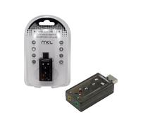 MCL USB2-257 Carte Son Externe USB 2.0 7.1 Canaux, Port USB 2.0, Entrée Micro, Plug & Play, Compatible Windows/macOS, 46x26mm, 13g
