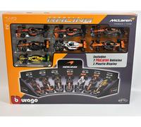 Mclaren Formule 1 Set 7 Voitures Avec Support 1:43 Echelle Bburago 38169