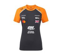 McLaren T-shirt de l'équipe F1 pour femme, saison 2025, gris et orange, produit officiel de course, Phantom / Autumn Glory, 34