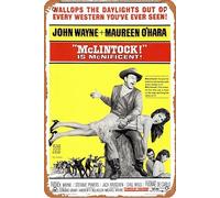 McLintock (1963) Poster Décoration murale rétro en métal 20,3 x 30,5 cm