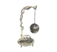 MCLIUJIA Brûleur d'encens en forme de bambou, Brûleur d'encens en forme de cône de dragon sculpté en forme de boule avec chaîne suspendue porte-encens (B)