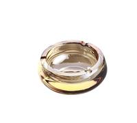 MCLIUJIA Cendrier pour intérieur extérieur Cendrier rond en verre, cendrier anti-mouches pour intérieur, cendrier décoratif de table (Brass,15 cm)