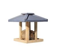 MCLIUJIA Exterieur Mangeoires pour Oiseaux Mangeoire À Oiseaux en Bois Mangeoire À Oiseaux Sauvages Accrochante Durable pour L'alimentation Extérieure De Jardin