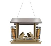 MCLIUJIA Exterieur Mangeoires pour Oiseaux Mangeoire À Oiseaux Extérieure avec Mangeoire À Oiseaux Suspendue Au Toit pour La Décoration De La Cour De Jardin Facile À Nettoyer