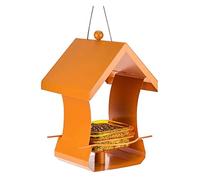 MCLIUJIA Exterieur Mangeoires pour Oiseaux Mangeoire À Oiseaux Meatl Mangeoire À Oiseaux Sauvages Accrochante Durable pour L'alimentation Extérieure De Jardin(Oranje)