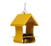 MCLIUJIA Exterieur Mangeoires pour Oiseaux Mangeoire À Oiseaux Meatl Mangeoire À Oiseaux Sauvages Accrochante Durable pour L'alimentation Extérieure De Jardin(Yellow)