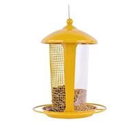 MCLIUJIA Exterieur Mangeoires pour Oiseaux Mangeoire Extérieure Suspendue De Nourriture De Graine D'oiseau d'animal Familier avec Le Toit Et Le Plateau pour des Décorations De Jardin(Yellow)