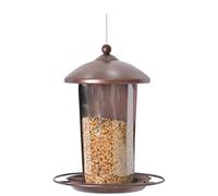 MCLIUJIA Exterieur Mangeoires pour Oiseaux Mangeoire Extérieure Suspendue De Nourriture De Graine D'oiseau d'animal Familier avec Le Toit Et Le Plateau pour des Décorations De Jardin(Bruin)