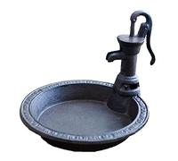 MCLIUJIA Exterieur Mangeoires pour Oiseaux Pompe À Eau Rustique Ronde en Fonte Mangeoire À Oiseaux Décor De Table De Jardin À La Maison