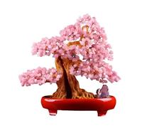 MCLIUJIA Fengshui Décor Arbre d'argent en Cristal Feng Shui, Bonsaï Porte-Bonheur, for Décoration De Table, 2 Pièces Bureau De Table(Rosa)