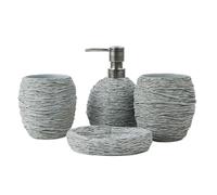 MCLIUJIA Organisateur De Salle De Bain Ensemble De Salle Bain en Résine 4 Pièces Comprenant Un Distributeur Savon, Porte-Savon Et 2 Gobelets pour Hôtel Décoration
