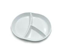 MCM service Plat de présentation à 3 compartiments Ø cm 29,5 x 24 en pure mélamine Décor blanc Made in Italy