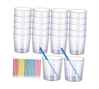 MCMUZKZS 20 Pièces Gobelets de Mélange Bâtonnets de Mélange Tasses Graduées Kit pour Mesure Liquide Convient à Résine Époxy Cosmétiques Création de Parfums Cui, Gobelets mélangeurs de 200 ml