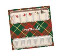 MCMUZKZS 6 Pièces Noël Cuillères Fourchettes Coffret Cadeau Original Acier Inoxydable Décoration Table Ustensiles Convient pour Célébration Réunion Familiale É, Fourchettes En Argent