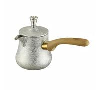 MCMUZKZS Cafetière Acier Inoxydable Dotée d'Une Longue Poignée en Bois Anti-brûlure d'Un Bec Verseur Design pour Service Précis Utilisation Polyvalente Adaptée, 720ML, Couvercle Argenté Style 1