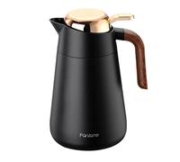 MCMUZKZS Cafetière Isotherme En Acier Inoxydable avec Large Ouverture et Base Antidérapante pour Les Déplacements Professionnels, Noir