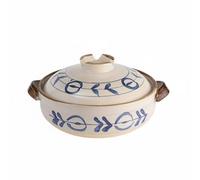 MCMUZKZS Casserole en Terre Robuste Réalisée en et Spodumène Double Poignée Pratique Belle Finition Artisanale Accueil d'Ingrédients Variés Adaptée Cuisine, 2.2L, Karakusa