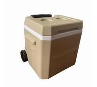 MCMUZKZS Conteneur Isotherme à roulettes Mobile et Stable Manipulation Confortable pour Transporter Boissons et Aliments Frais Design Robuste en Plastique, Jaune Désert, 18L