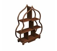 MCMUZKZS Étagère d'Exposition pour Rangement Organisateur Présentoir à Objets Décoratifs Support en Bois avec Base Renforcée et, Petit, Richesse Et Bonheur Petit 【Bois Massif + sans Installation】