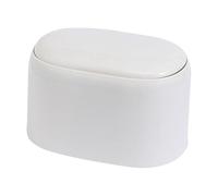 MCMUZKZS Mini Poubelle de Bureau, Corbeille à Papier avec Couvercle, En Polypropylène, Hygiénique pour Appartement, Bureau, Salle de Bain, à Poser sur Une, Blanc