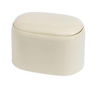 MCMUZKZS Mini Poubelle de Bureau, Corbeille à Papier avec Couvercle, En Polypropylène, Hygiénique pour Appartement, Bureau, Salle de Bain, à Poser sur Une, Jaune