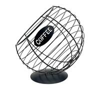 MCMUZKZS Porte-dosettes de Café Grande Capacité, Panier de Rangement Robuste pour Dosettes de Café, Organisateur Décoratif En Fer avec Structure Ajourée pour A, Noir 20cmx20cm