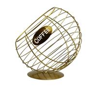 MCMUZKZS Porte-dosettes de Café Grande Capacité, Panier de Rangement Robuste pour Dosettes de Café, Organisateur Décoratif En Fer avec Structure Ajourée pour A, Or 20cmx20cm