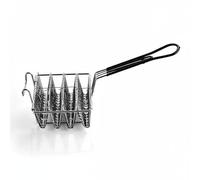 MCMUZKZS Porte-tacos Panier à Tortillas Accessoire de Friture Structure Résistante Poignée Sécurisée Acier Inoxydable Convient Cuisine Industrielle Restauration, 4-Grilles+FormeV