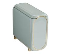 MCMUZKZS Poubelle Système Double Compartiment Corbeille à Déchets Étroite Pressing Bac à Ordures pour Tri Ménager Seau de Rangement Lavable Roulette Antidérapa, Vert