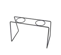 MCMUZKZS Support pour Porte-Filtre à Café, étagère à Tasses, Base en Acier Inoxydable, Structure Robuste, Idéal pour Les Bureaux, Cafés et Restaurants, Noir à Deux Trous
