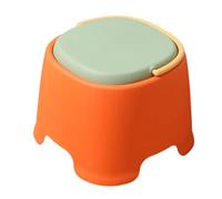MCMUZKZS Tabouret Nordique Tabouret Enfant Tabouret Empilable Tabouret Portable Repose-Pieds en Plastique PP avec Poignée Intégrée Conception et Stockage, Bas 19.5cm H X 26cm L X 23.5cm P, Orange