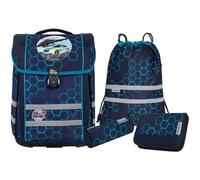 McNeill Sac d'école bleu foncé bleu pour fille et garçon - Ergo Perfecto Schoolbag Set 5 pièces Xagon 257105