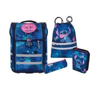 McNeill Sac d'école bleu turquoise pour fille - Ergo Perfecto Disney Schoolbag Set 5 pièces Stitch 285758