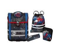 McNeill Sac d'école gris foncé bleu pour fille et garçon - Ergo Perfecto Marvel Schoolbag Set 5 pièces Spider Man 272732