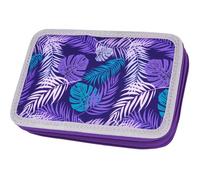 McNeill Trousse à crayons violet vert pour fille - Pencil Case with Two Compartments Dschungel 267943