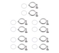 Mcnhbdgg 10 PièCes SéRies Tri-Clamp en Acier une une Seule Broche une Triple Serrage Robuste avec ÉCrou une Oreilles pour Virole TC avec Joint en Silicone 2 Pouces