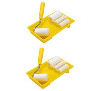 Mcnhbdgg 12 Pièces Mini Rouleau de Peinture en Mousse Kit de Décoration de Peinture 2 Pouces Plateau de Rouleau de Peinture Ensemble pour Brosse de Réparation de Peinture Murale