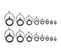 Mcnhbdgg 16 Pièces Guide Canne À PêChe Canne À PêChe Ovale Ensemble de Réparation de Poteau Anneaux de Ligne Guides Yeux Bagues Double Jambes de Taille Mixte