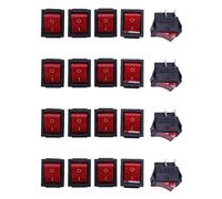 Mcnhbdgg 20 x Interrupteurs A Bascule DPST On/Off 16A/250V 20A/125V AC Illumination Rouge