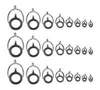 Mcnhbdgg 24 Pièces Guide Canne À PêChe Canne À PêChe Ovale Ensemble de Réparation de Poteau Anneaux de Ligne Guides Yeux Bagues Double Jambes de Taille Mixte