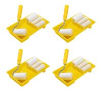 Mcnhbdgg 24 PièCes Mini Rouleau de Peinture en Mousse Kit de DéCoration de Peinture 2 Pouces Plateau de Rouleau de Peinture Ensemble pour Brosse de RéParation de Peinture Murale