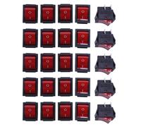 Mcnhbdgg 25 X Interrupteurs A Bascule DPST On/Off 16A/250V 20A/125V AC Illumination Rouge