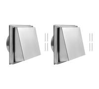 Mcnhbdgg 2Ensemble Couvercle D'Aération Mural 5 Pouces, Couvercle D'Aération Sèche-Linge en Acier Inoxydable, Couvercle D'Aération D'Échappement Sèche-Linge Extérieur 120mm Diamètre
