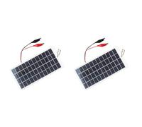 Mcnhbdgg 2X 5W 12V Panneau Solaire Polysilicium Panneau de Charge ÉTanche Portable ExtéRieur avec Clips Peut Charger une Batterie 9-12V